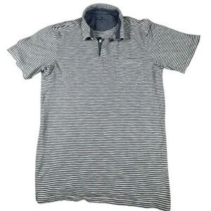 The Normal Brand Polo Mens Large Blue White‎ Striped Short Sleeve Pocket Jersey